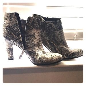 Leather snake booties
